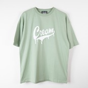 Drip logo T shirts -Light Green- white