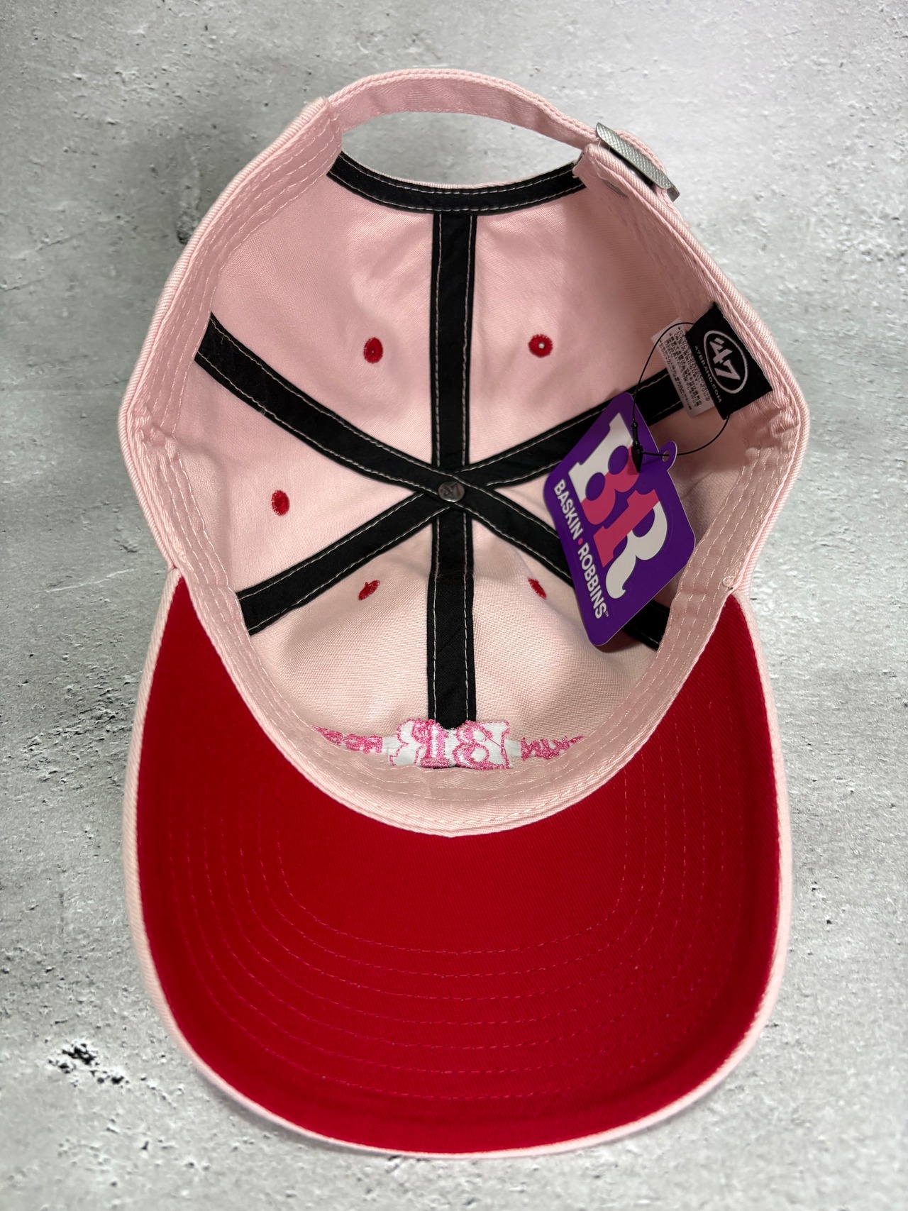 kids '47 CLEAN UP/クリーンナップ  サーティワン アイスクリーム コラボ キャップ 31 ベリーベリーストロベリー  キッズサイズ ピンク