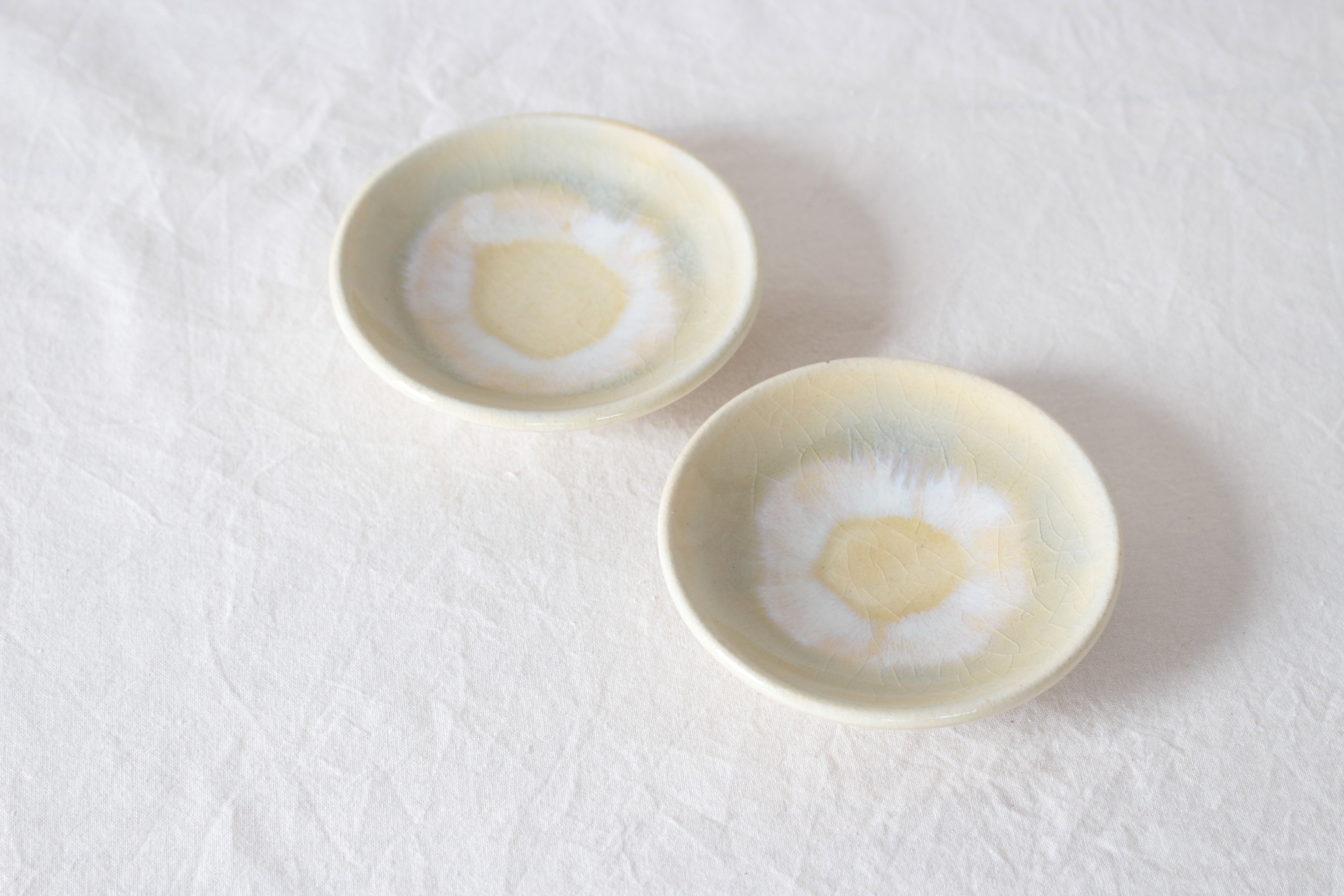 【河合さゆみ】小皿 (二彩・水色) A・B