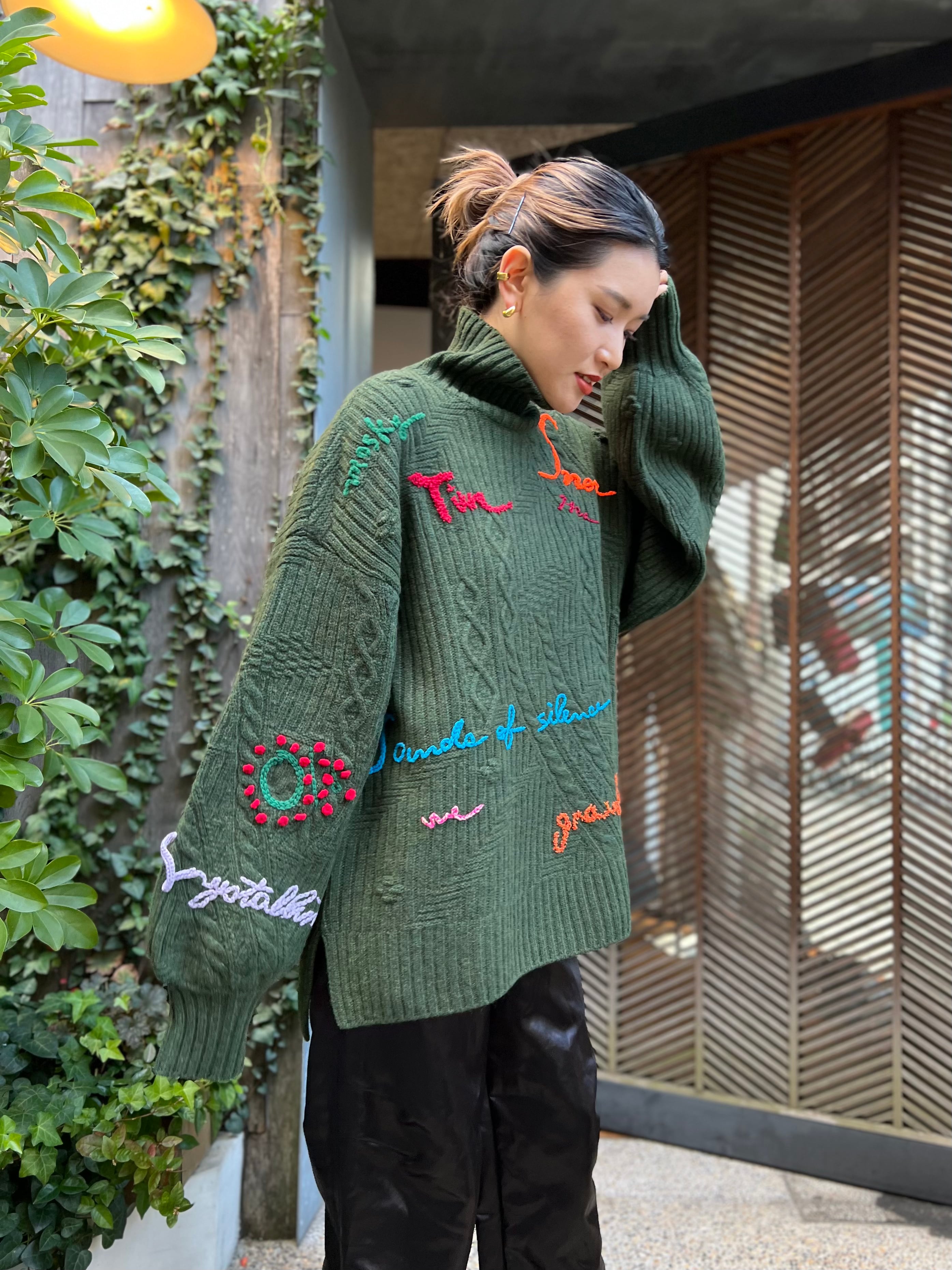 22AW】Mame Kurogouchi マメクロゴウチ / Cable Knit Pullover with 