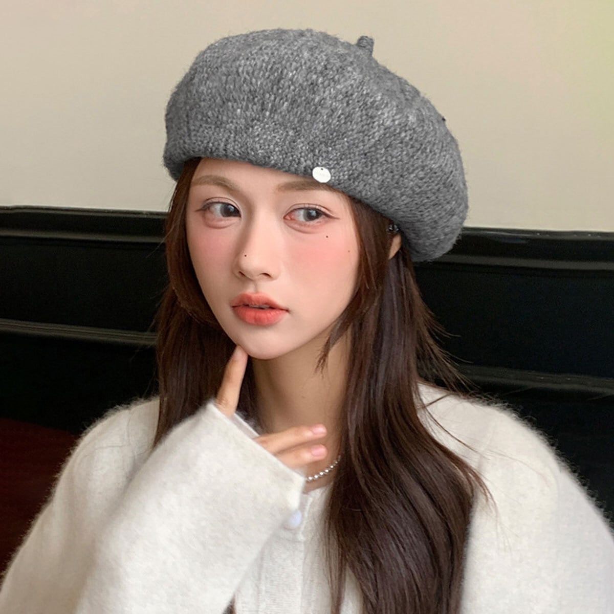 ベレー帽 ニット 秋冬 帽子 レディース 韓国 レトロ おしゃれ きれいめ 大人 かわいい 小顔 シンプル 通勤 通学 防寒 保温 暖かい 折りたたみ 大人可愛い 大人女子