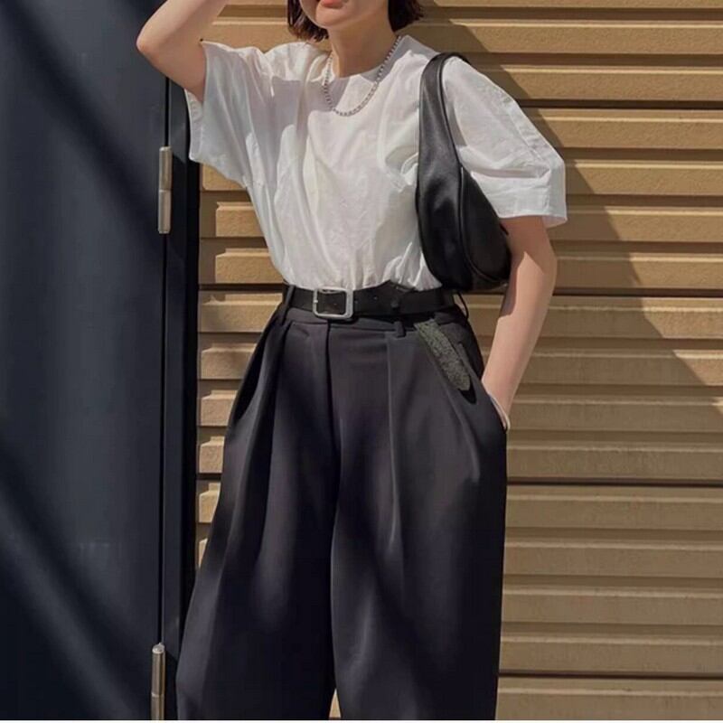 round neck short sleeve shirt W00024