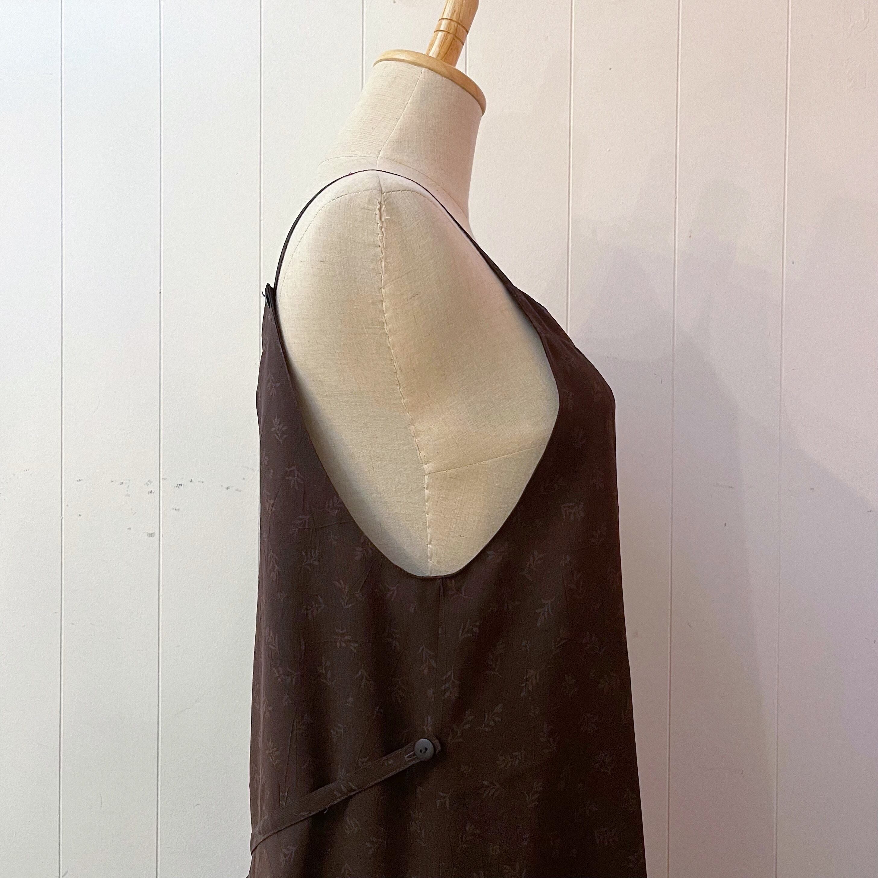 brown camisole sheer one-piece