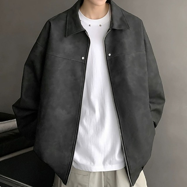 American retro distressed PU leather jacket(MT1351)