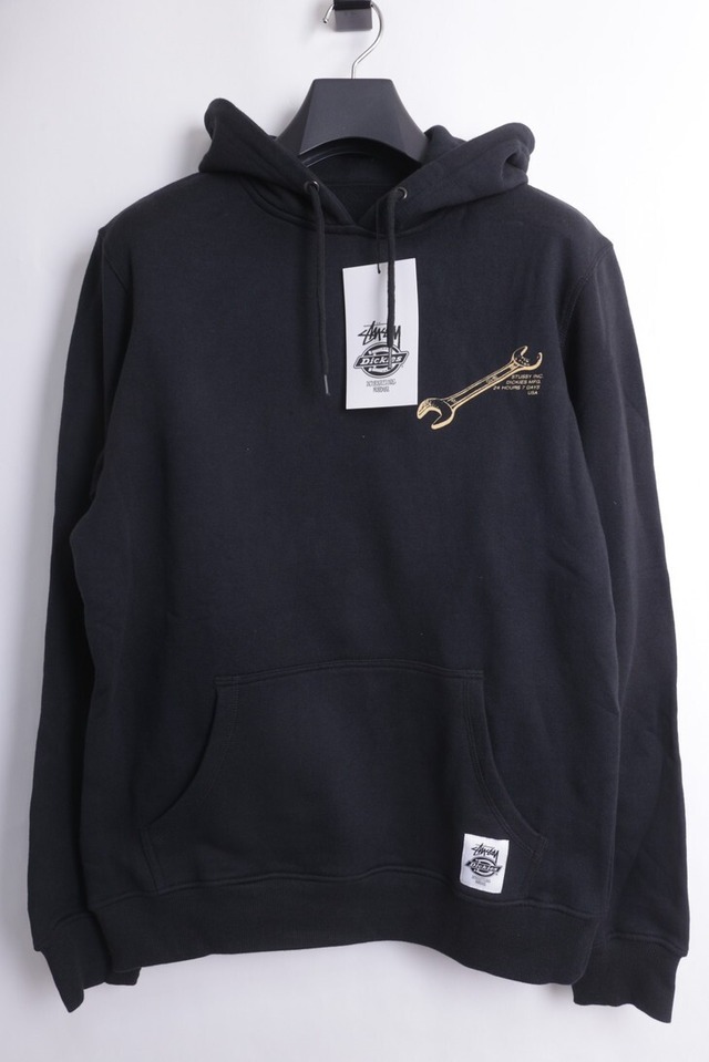 STUSSY × DICKIES SPANNER HOODED SWEATSHIRT BLACK SMALL 30IJ1395