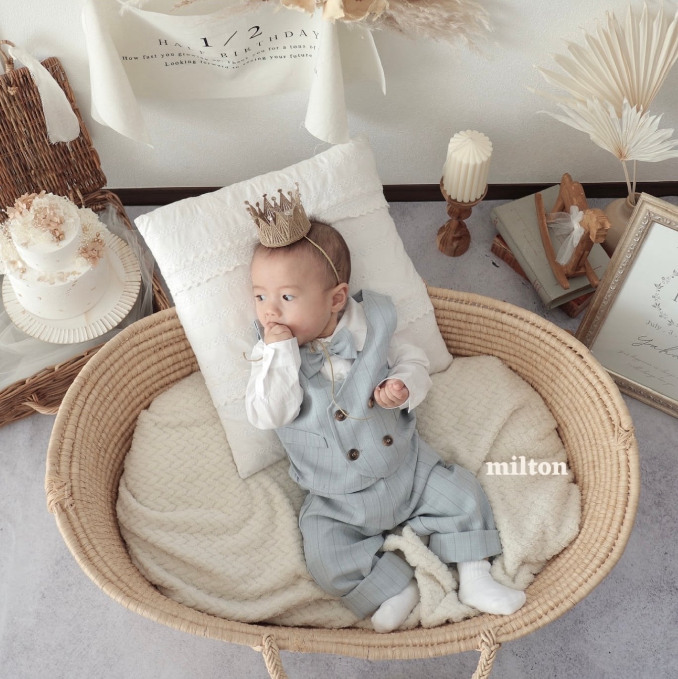 くすみブルースーツ】80 90 100 110 cm 男の子 スーツ ベビー キッズ