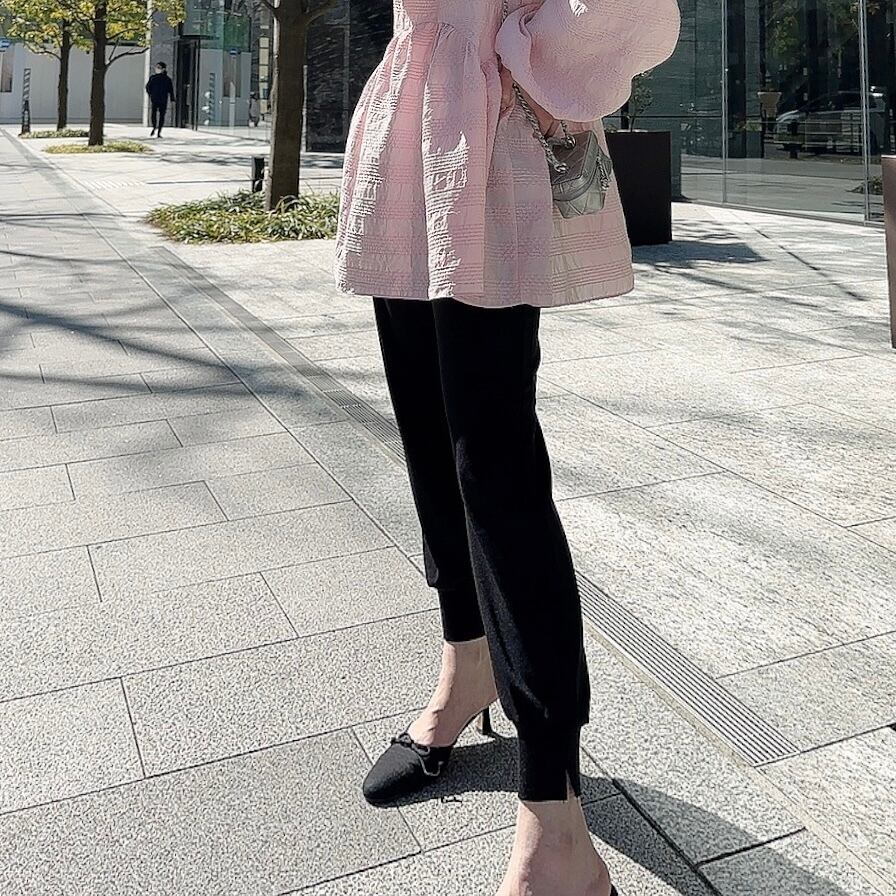 Slit relax pants /ivory, black (4月上旬頃発送予定)