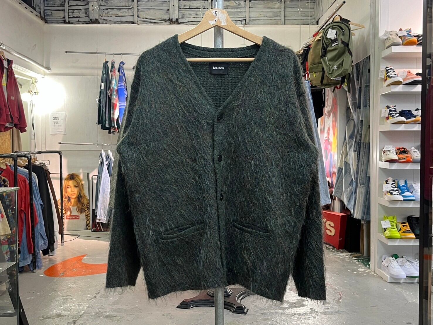 MASSES MOHAIR CARDIGAN OLIVE MIX MEDIUM 38787 | BRAND BUYERS OSAKA