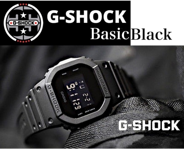 【CASIO】逆輸入_G-SHOCK_Basic Black_海外モデル/BB/Gショック/腕時計/メンズ/防水/デジタル/正規品/保証/レディース/All Black