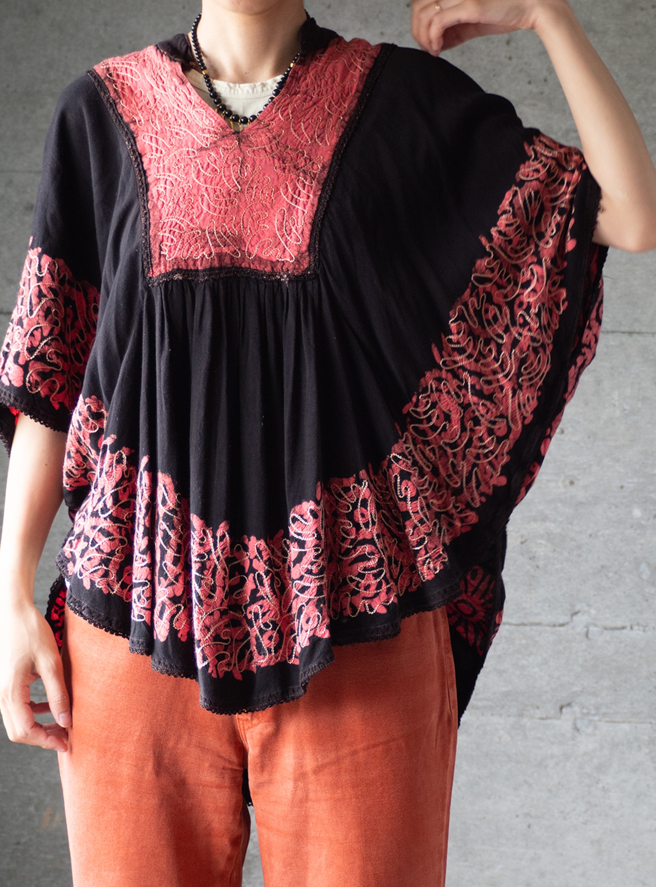 "KIRAT" used Rayon boho-chic pullover