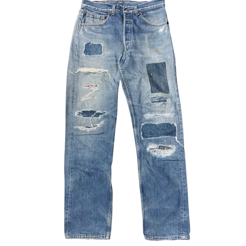 USA製 90s Levi's ビンテージ 501 ダメージリペア加工 デニムパンツ 32