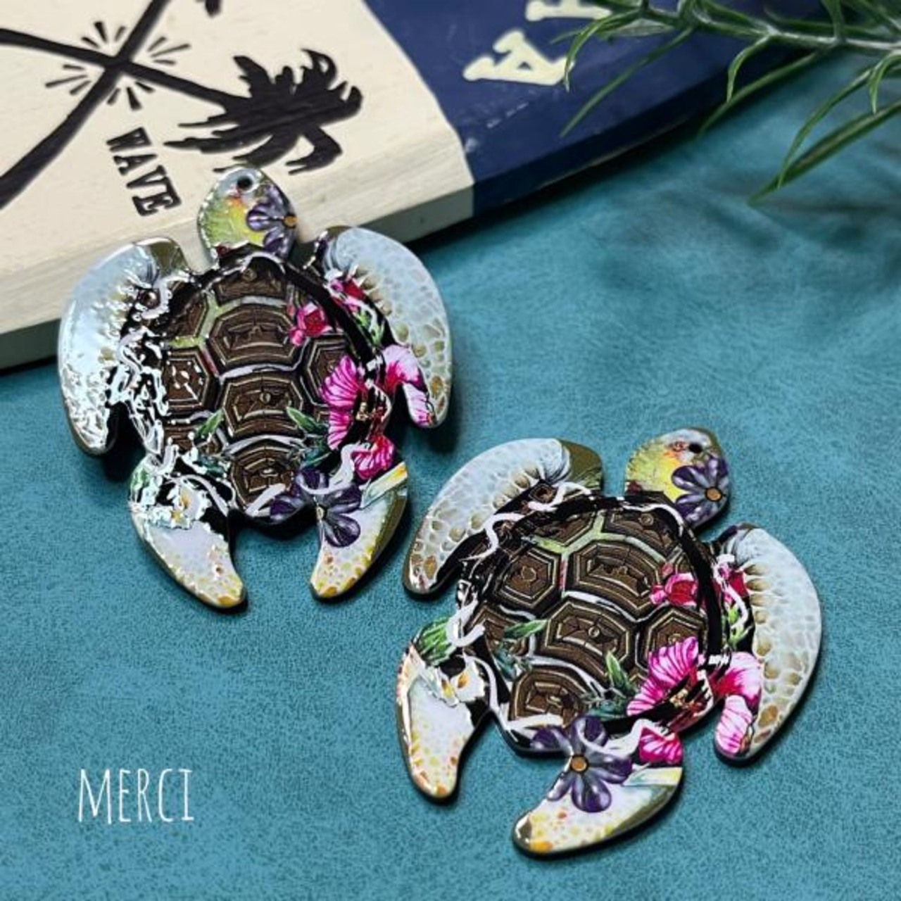 デザインホヌチャーム/ハワイアン/海亀/フラミンゴ