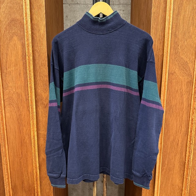 1990's LL BEANMOCNECK BORDER CUT SEW USA L