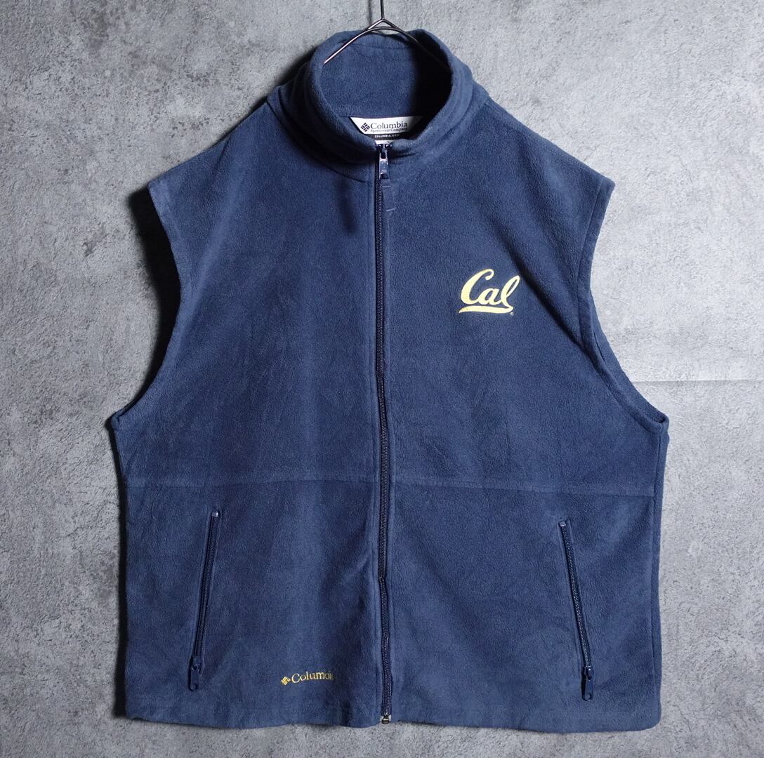 “Columbia” Blue Gray Embroidered Design Fleece Vest