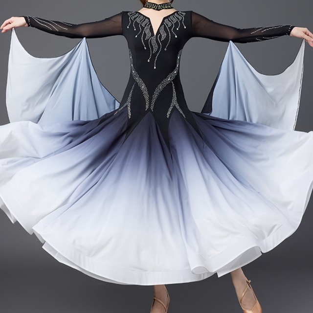 ロングスリーブ Aライン マキシ ダンスドレス ds1183