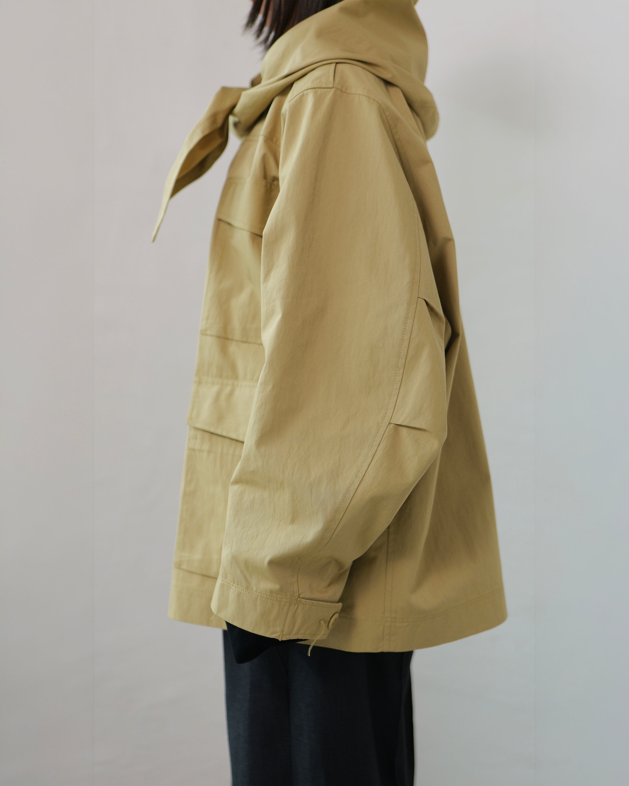 i’m here - Haoli Military Jacket :Beige |フードストールドッキング/2WAY/ウェザークロス 入荷予定:2026.01.17(各色 M 1点)