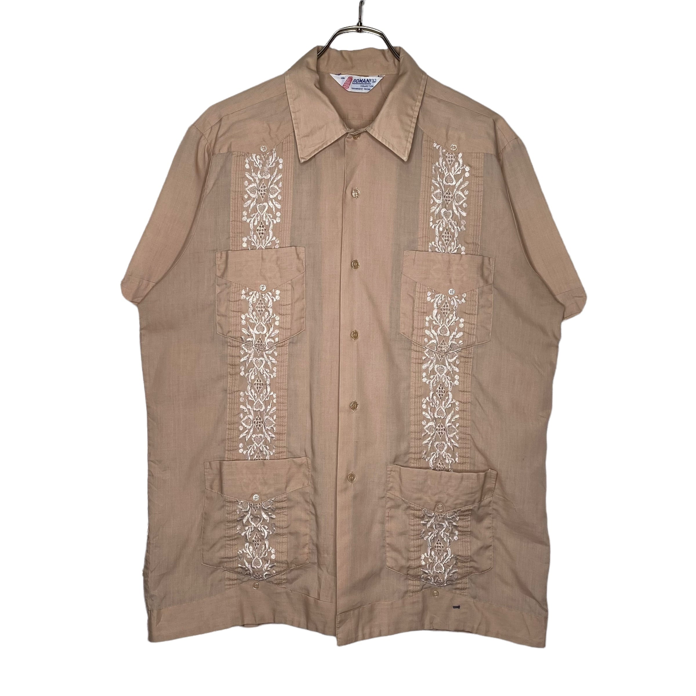 ROMANI 半袖キューバシャツ L（XL相当）刺繍 | 古着屋OLDGREEN