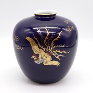 有田焼・桂山・壺型花瓶・花器・鳳凰・孔雀・No.200926-068・梱包サイズ80