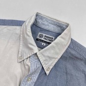 RUGGED FACTORY ラギッドファクトリー 切替デザイン オックスフォード BD ボタンダウン 半袖シャツ Sサイズ /ワールド