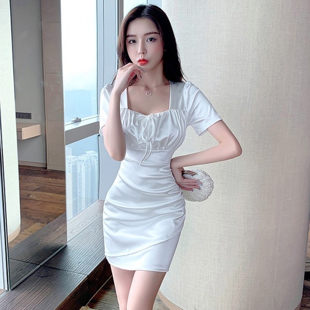 ドレス スリムフィットショートスカート スクウェア ハンチェンe23928348494