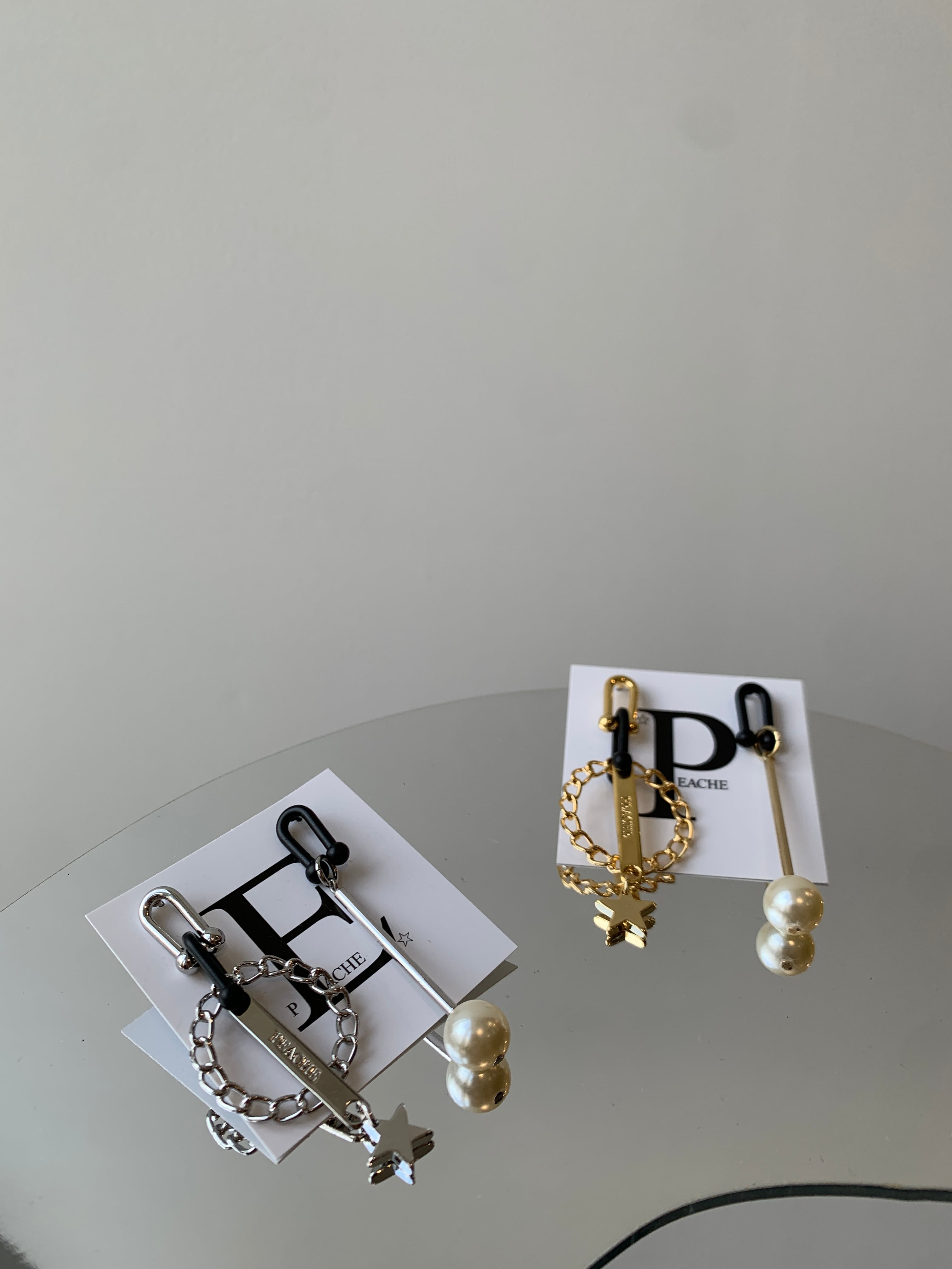 chain circle star pearl asymmetry