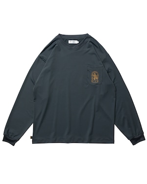 EVISEN / EMBLEM POCKET TECH LS TEE / NAVY