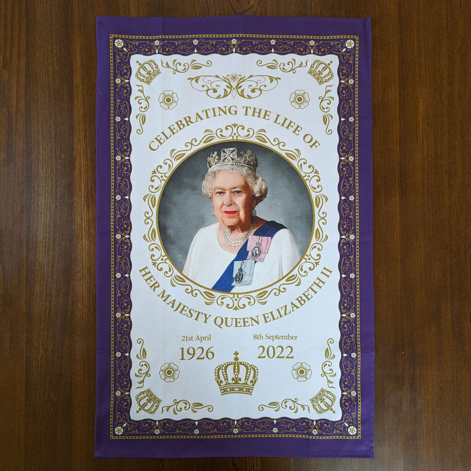 エリザベス女王追悼メモリアルティータオル【EⅡR】Elgate 50130