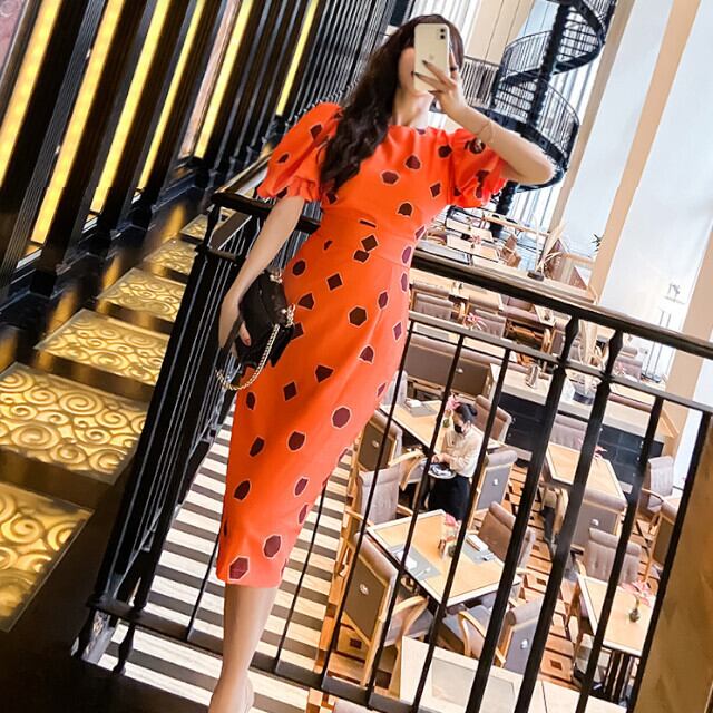 G.V.G.V. ジオメトリック柄パフスリーブトップス ワンピース G.V.G.V. ジオメトリック柄パフスリーブトップス ワンピース