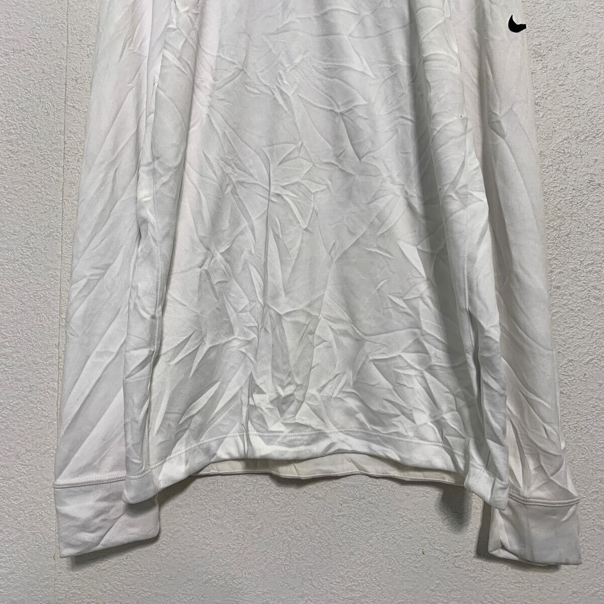 ナイキ NIKE golf ゴルフ ハーフジップ ナイロンジャケットM 白 NIKE GOLF スウォッシュ ロゴ 刺繍 ハイネック 半袖 プル