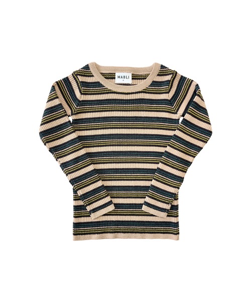 MABLI　SYLFAEN SKINNY RIB - BISCOTTI STRIPE (8y-10y)