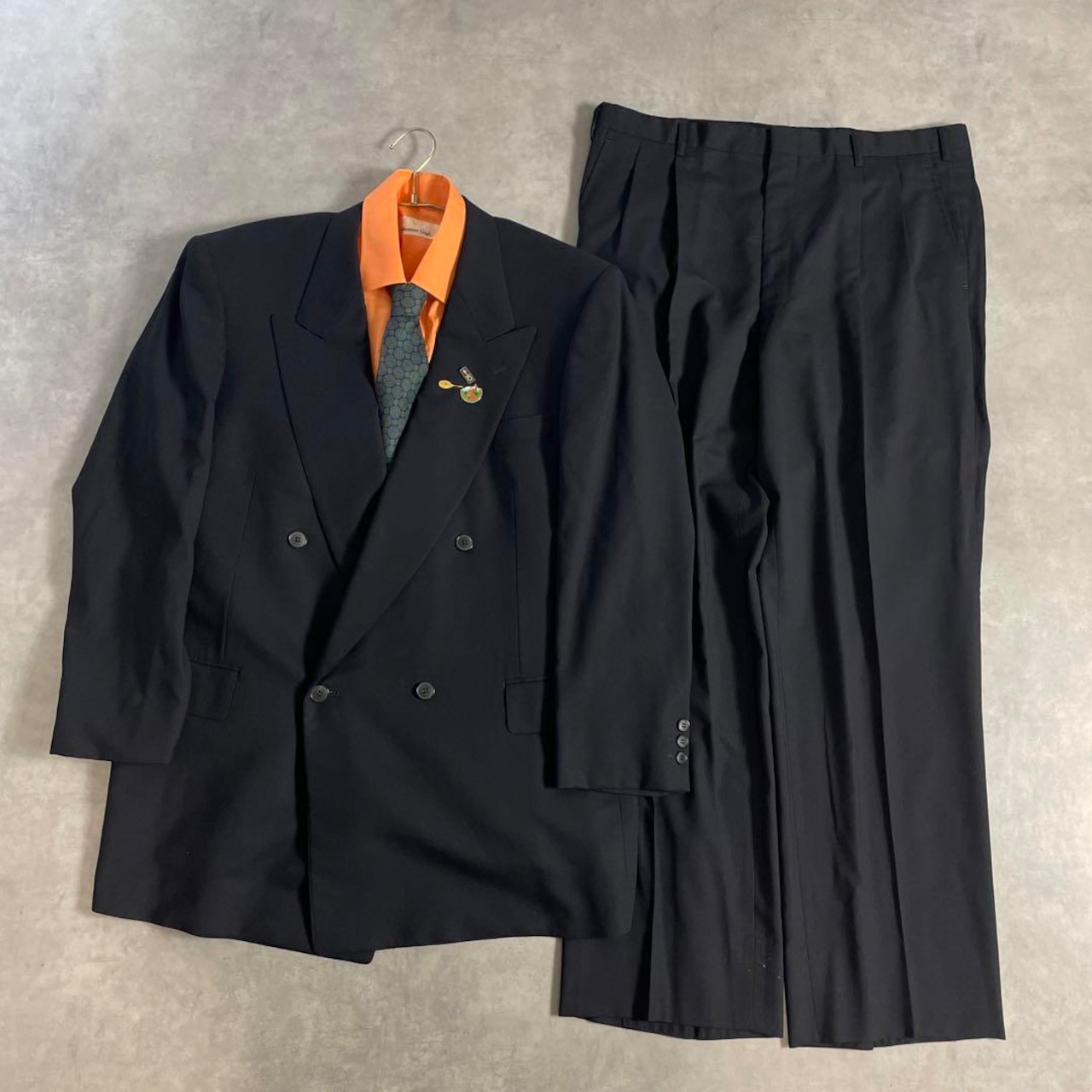90s ヴィンテージ スーツ ダブル セットアップ ピンズvol.78 XL | SALONE