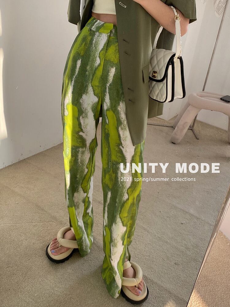 カジュアルパンツ レディースサマールーズ薄手 夏物 ビッグFスモールZ韓国5351809700