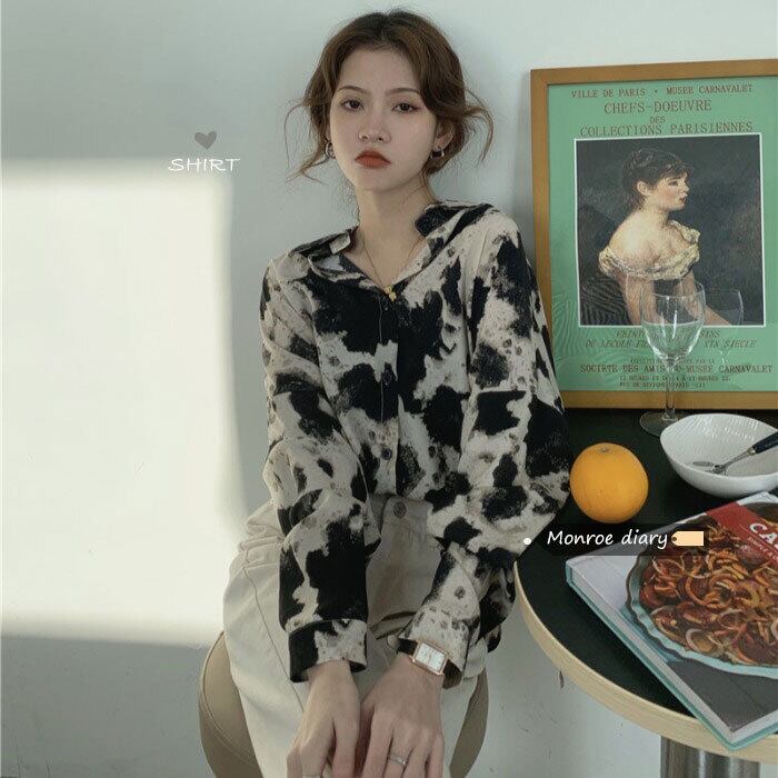 スタンダードシャツ ジャケット オータムウィンタールーズトップス ロング レトロ 秋物 冬物 モンロー32497347128