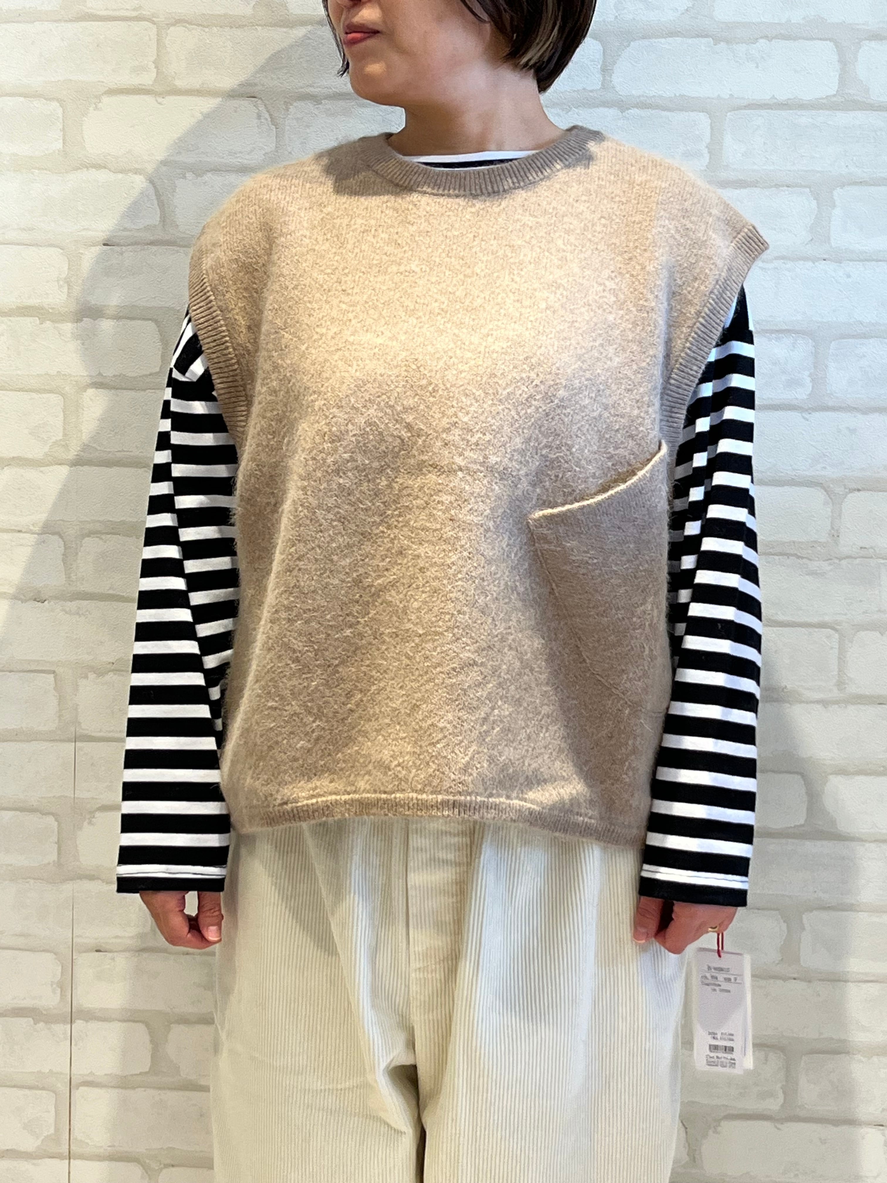 TANG/2320212/フォックス混ニットベスト(ベージュ)