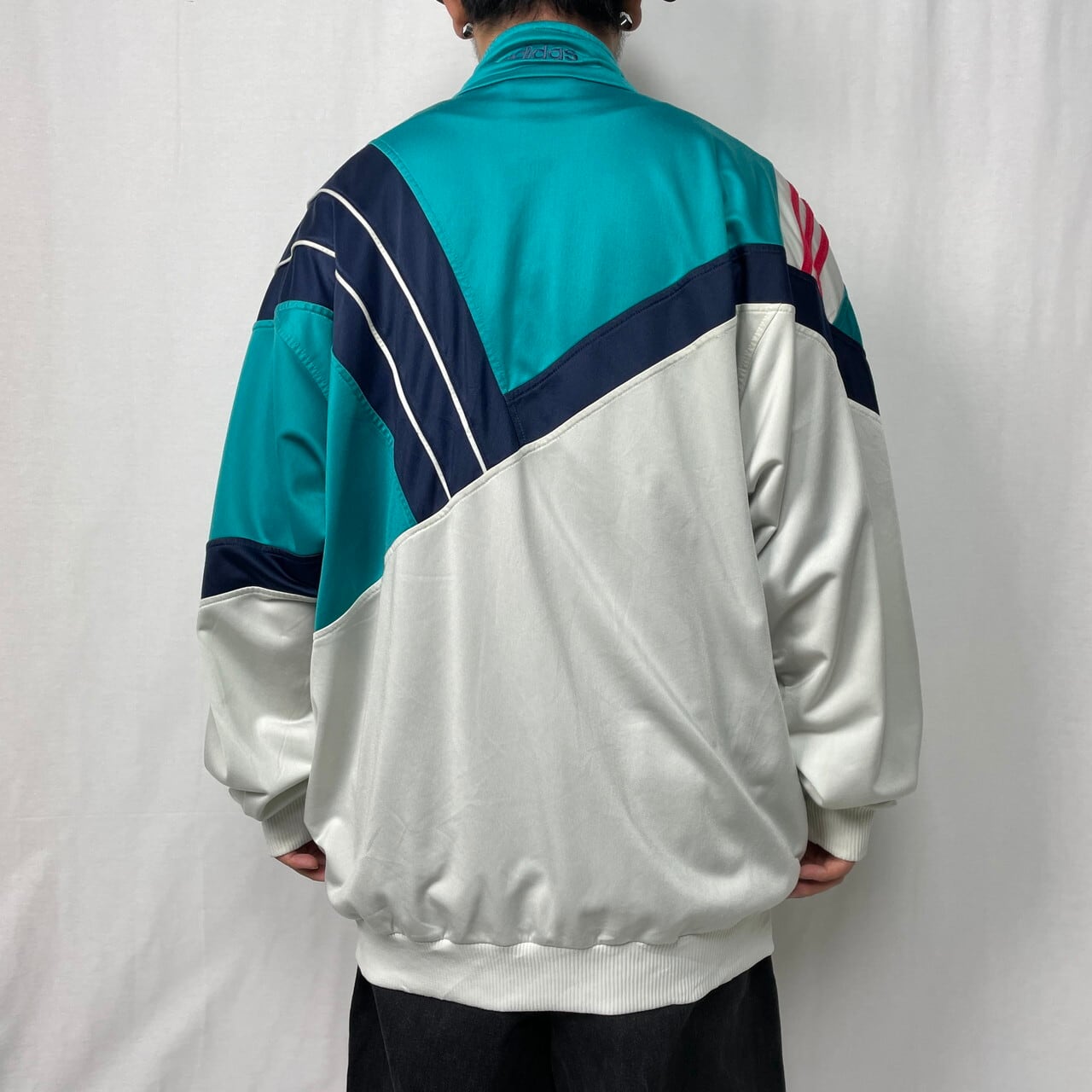 80年代 adidas アディダス ジャージ アシンメトリー ラインデザイン 