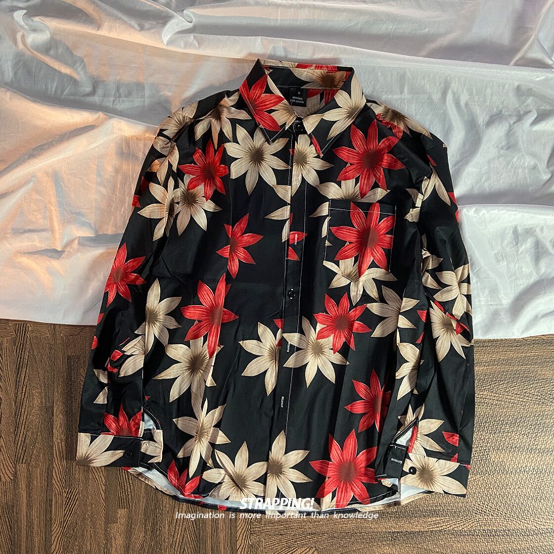 STRAPPINGシリーズ】☆シャツ☆ 2color トップス 男女兼用 メンズ 葉 