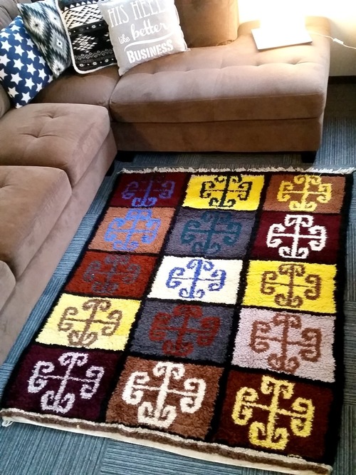 モロッコラグ 手織りラグ モロッコ柄 ブラウン系130cm×170cm【モロッコ直輸入】