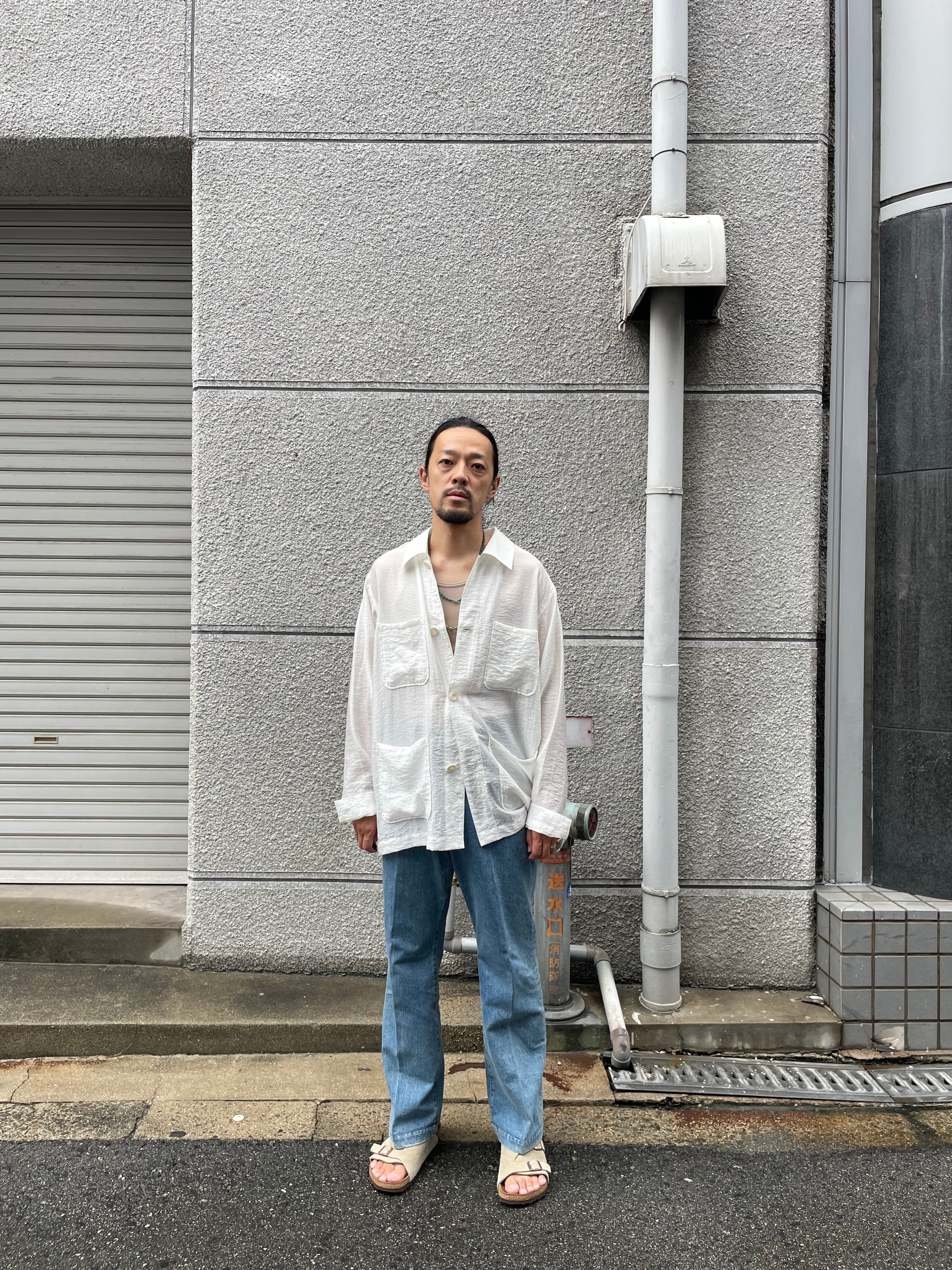 RAINMAKER】ETHEREAL WORK SHIRT_WHITE | marfa store