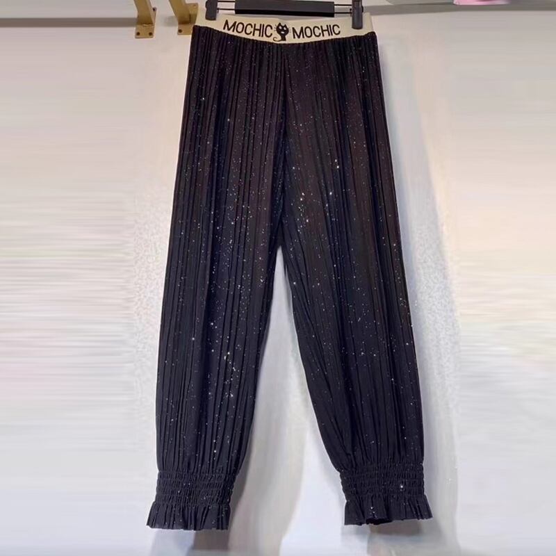 パンツ サマー薄手ハイウェストウェスト 大きめサイズ 夏物 ショーツ ブルマー ミックスインファッション70261920740