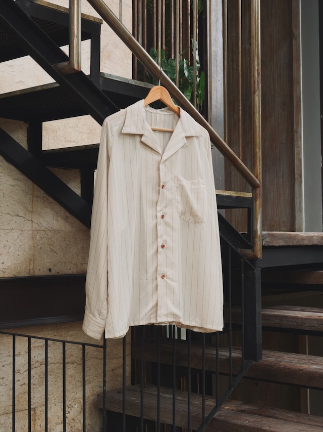m's braque for MURPHH "LONG SLEEVE ALOHA SHIRT〔NAVY STRIPE〕"