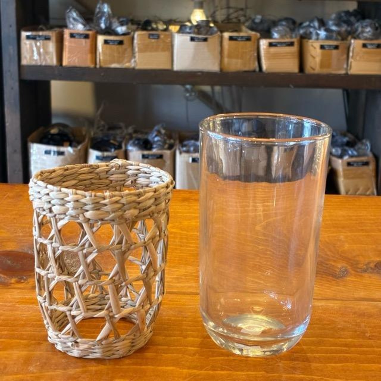 Vietnam Tumbler with Igusa Cover, 300ml, Vietnam, with Igusa Cover, Cup, Glass, Water Glass