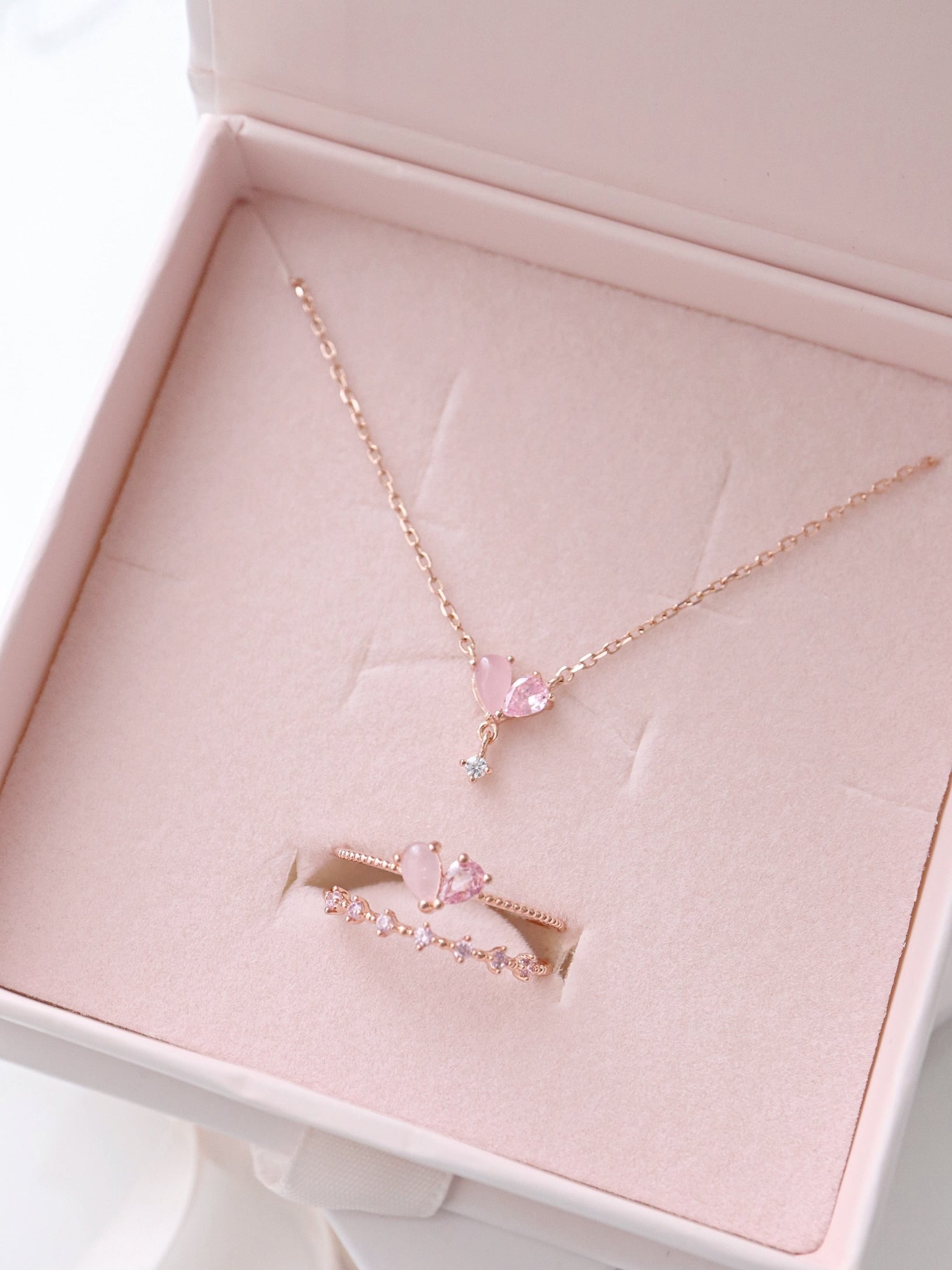WEB限定 silver925 twinカラーネックレス【ピンク／レッド】 | Rarupaputi