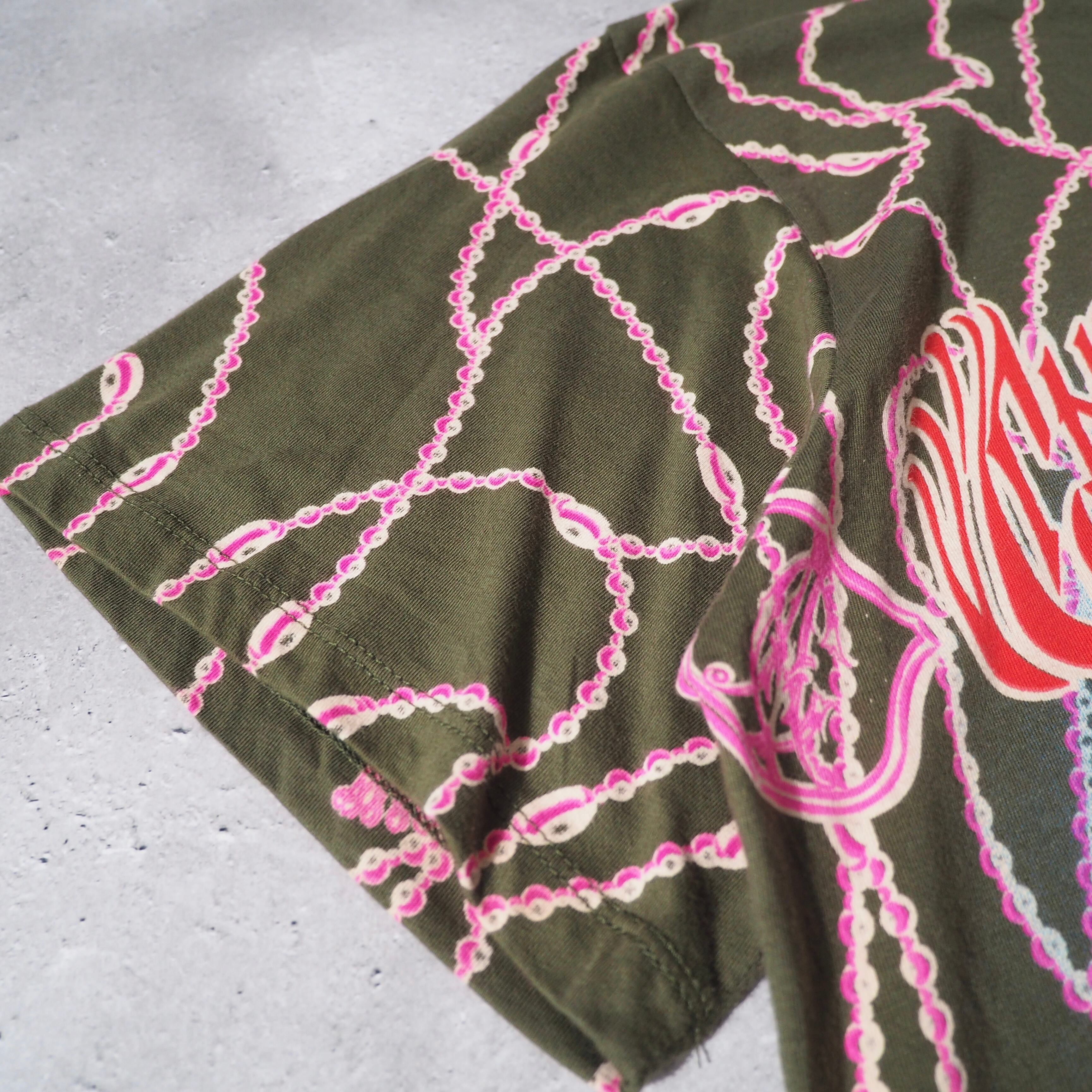 ” Christian Audigier ” rhine stone prayer printed Tee