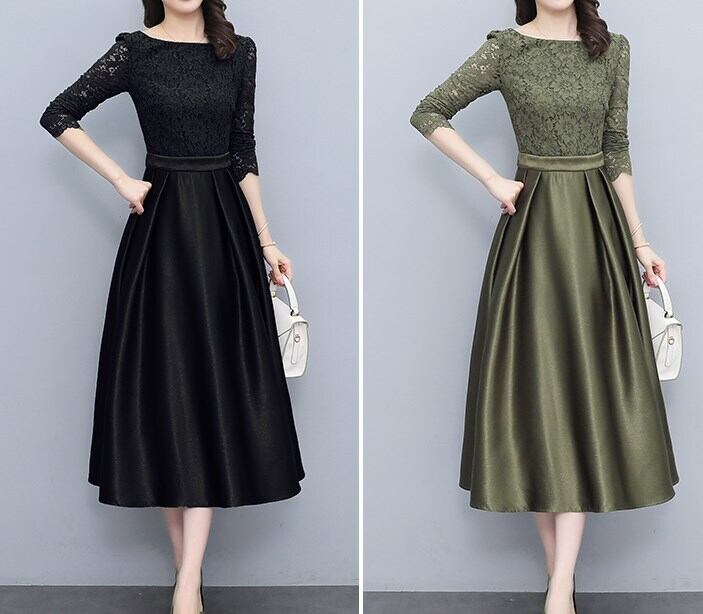 ドレス ツーピースドレス ロング ロング丈 袖あり 長袖 ラウンドネック Aライン ミッドウエスト かわいい 大人可愛い きれいめ シンプル 大人 上品 おしゃれ お洒落 大人可愛い 大人女子 ラブリー キュート ガーリー 個性的 エレガント お姫様 お嬢様 清楚 無地 20代 30代 40代 レディース 女性用 デート 女子会 パーティー イベント レストラン 韓国 韓国系 オルチャン 春 秋 二次会 2次会 1.5次会 お呼ばれ S M L XL 2XL 3XL 黒 緑