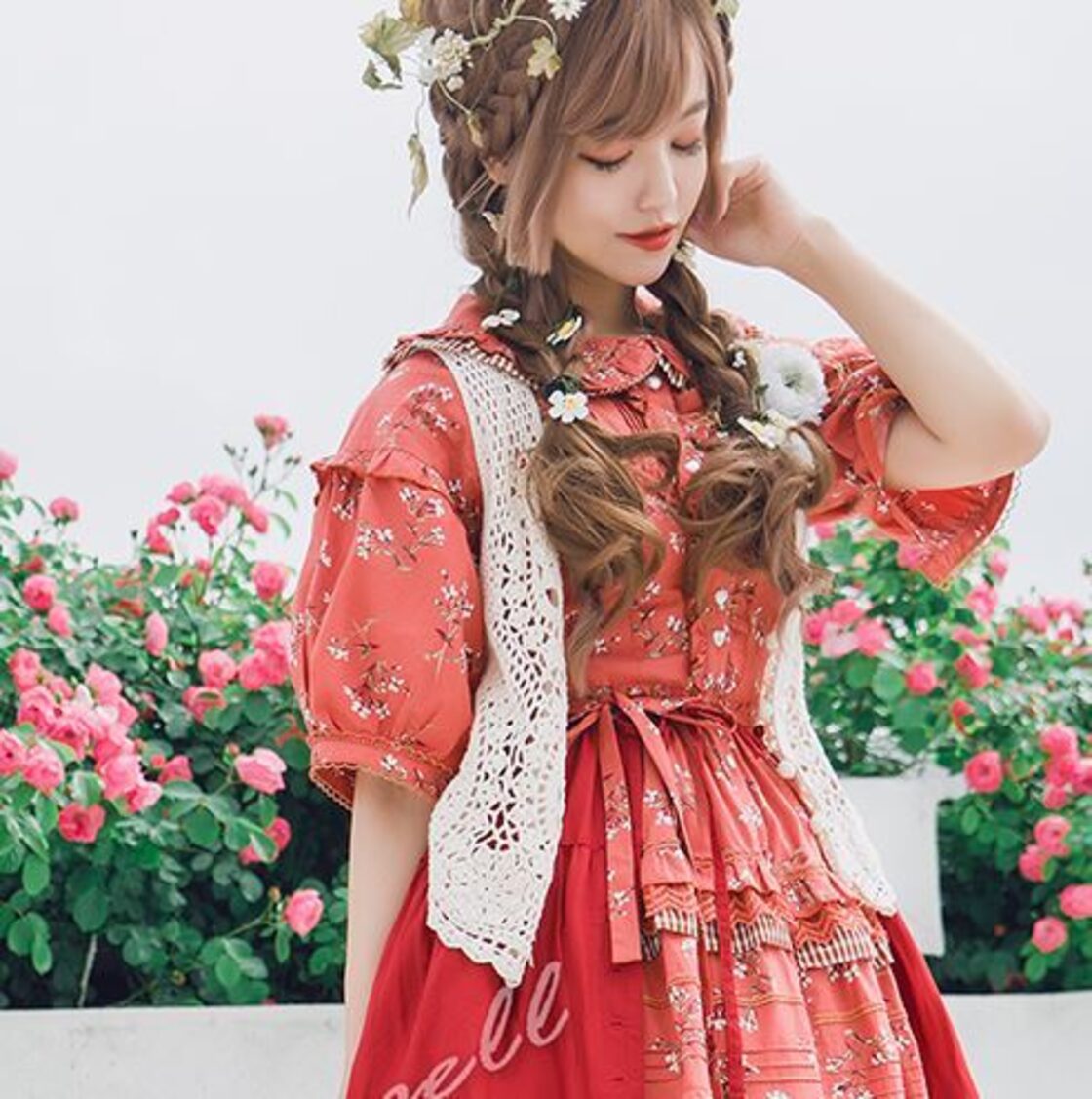 小花柄 ottilie 服 forksy 小花柄リンガーワッフルロンT forksy モノマート 公式オンラインストア