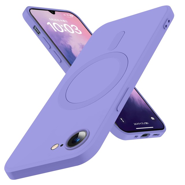 WZOYXOC と互換性のある iPhone SE3/SE2/8/7 用のケース Magnetic ワイヤレス充電 シリコン パープル