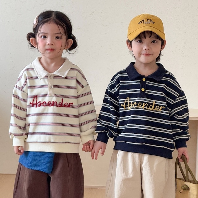 【BABY&KID】ボーダーPOLOトップス