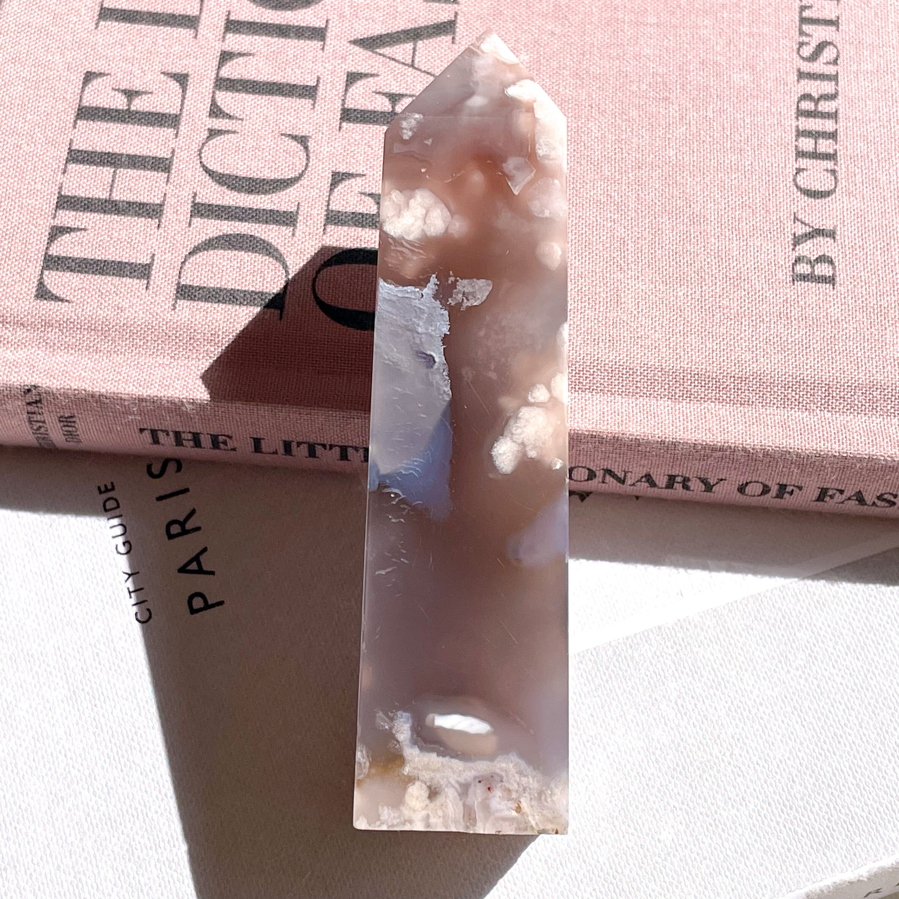 Black Flower Agate Point 2 ✧ ブラックフラワーアゲート (桜瑪瑙
