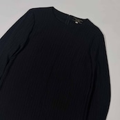 新品 タグ付き Leilian レリアン ストライプ 長袖 シャツ ブラウス 9/ブラック系 レディース