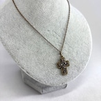 ネックレス　クロスペンダント　ミックスカラー　真鍮チェーン 19ack7